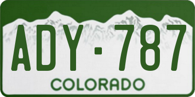 CO license plate ADY787
