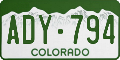 CO license plate ADY794