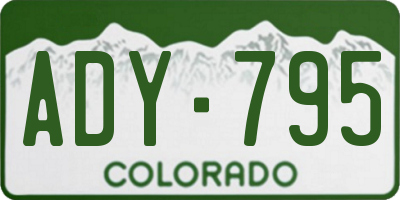 CO license plate ADY795