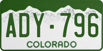 CO license plate ADY796