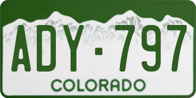 CO license plate ADY797
