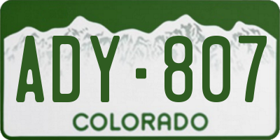 CO license plate ADY807