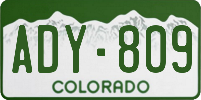 CO license plate ADY809