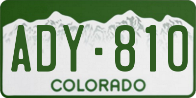 CO license plate ADY810