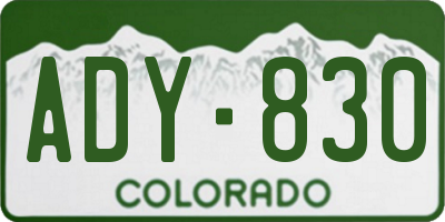 CO license plate ADY830