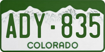 CO license plate ADY835
