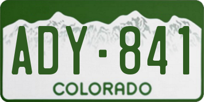 CO license plate ADY841