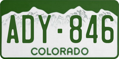 CO license plate ADY846