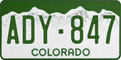 CO license plate ADY847