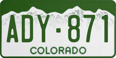 CO license plate ADY871