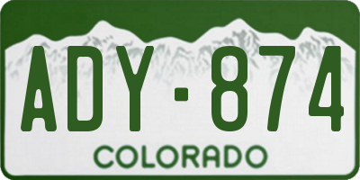 CO license plate ADY874
