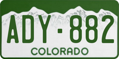CO license plate ADY882