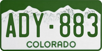 CO license plate ADY883