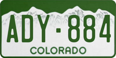 CO license plate ADY884