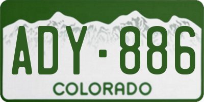 CO license plate ADY886