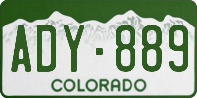CO license plate ADY889