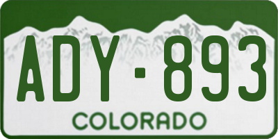CO license plate ADY893