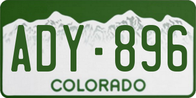 CO license plate ADY896