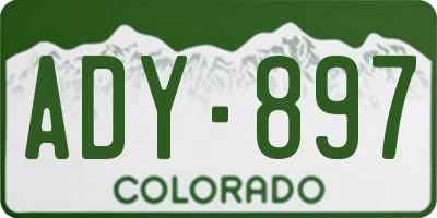 CO license plate ADY897