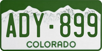 CO license plate ADY899