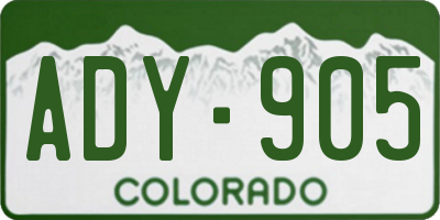 CO license plate ADY905