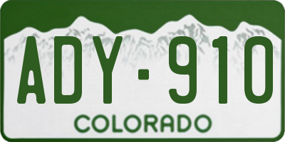 CO license plate ADY910