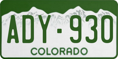 CO license plate ADY930