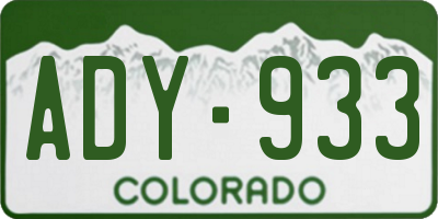 CO license plate ADY933