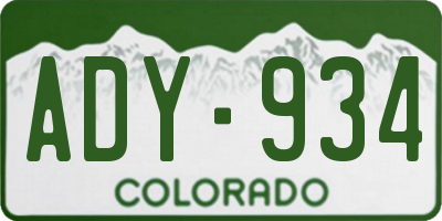CO license plate ADY934