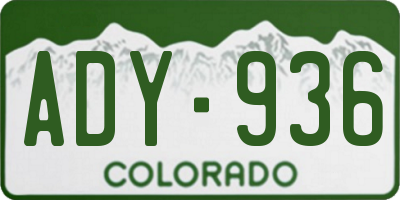 CO license plate ADY936