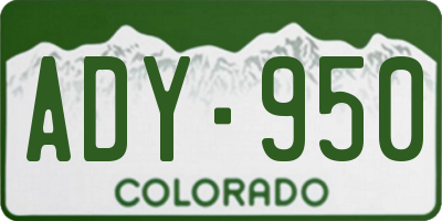 CO license plate ADY950