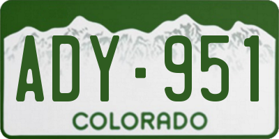 CO license plate ADY951