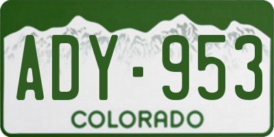 CO license plate ADY953