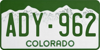 CO license plate ADY962
