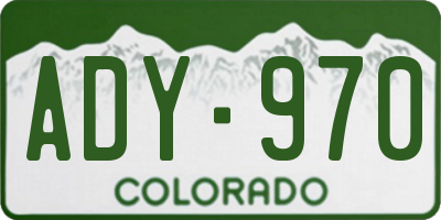 CO license plate ADY970