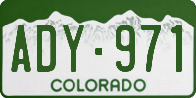 CO license plate ADY971