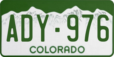 CO license plate ADY976