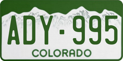 CO license plate ADY995