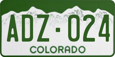 CO license plate ADZ024