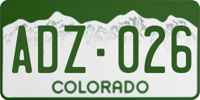 CO license plate ADZ026