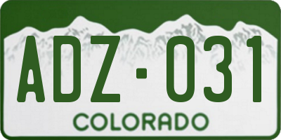 CO license plate ADZ031