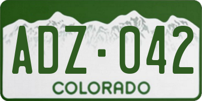 CO license plate ADZ042