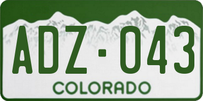 CO license plate ADZ043