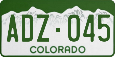 CO license plate ADZ045