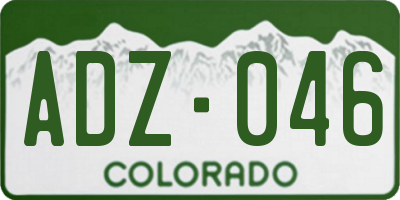CO license plate ADZ046