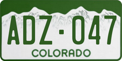 CO license plate ADZ047