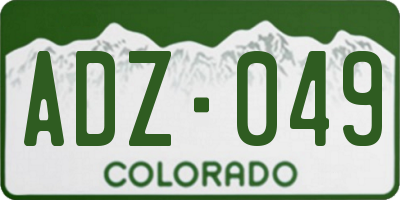 CO license plate ADZ049