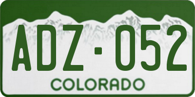 CO license plate ADZ052