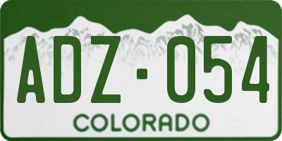 CO license plate ADZ054