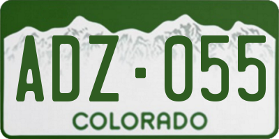 CO license plate ADZ055